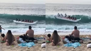 Video viral en TikTok muestra la dura caída de bañistas en popular playa chilena: Así fue la reacción de los salvavidas